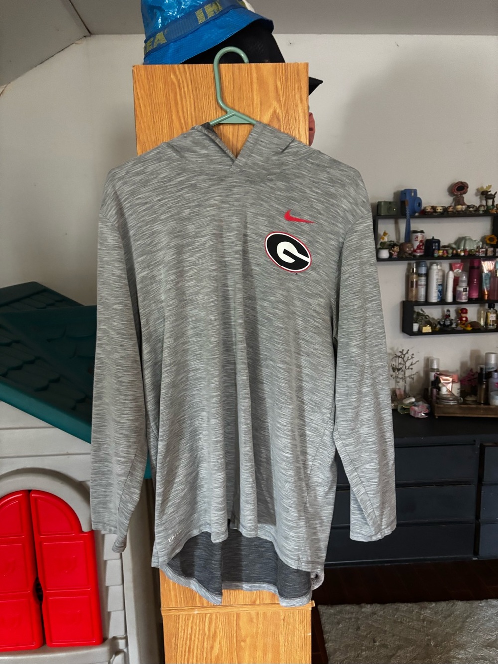 Nike Gray Georgia Bulldogs Hooded Long Sleeve Shirt